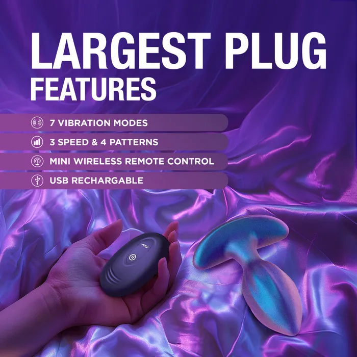 Blush Anal Anal Adventures Matrix By Blush Cosmos Plug Vibrating Anal Training Kit With Wireless Remote Stayput Technology AnchorTech Base Lunar Blue