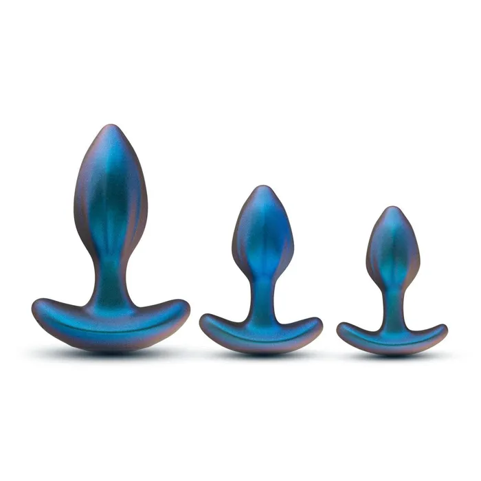 Blush Anal Anal Adventures Matrix By Blush Cosmos Plug Vibrating Anal Training Kit With Wireless Remote Stayput Technology AnchorTech Base Lunar Blue