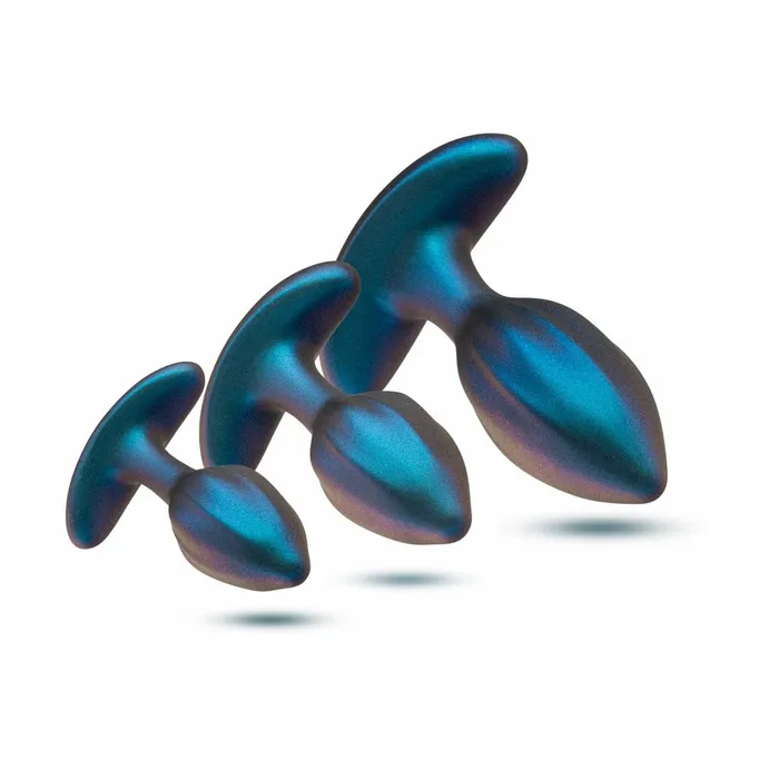 Blush Anal Anal Adventures Matrix By Blush Cosmos Plug Vibrating Anal Training Kit With Wireless Remote Stayput Technology AnchorTech Base Lunar Blue