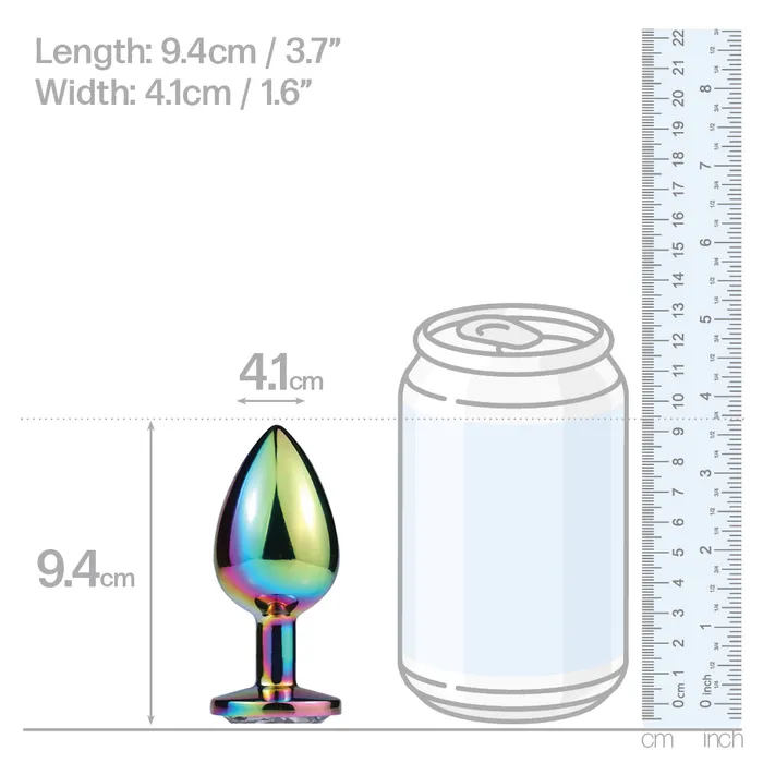 Female Sex Toys Sexyland Sexyland Chroma Rainbow Metal Butt Plug With Round Gem Large