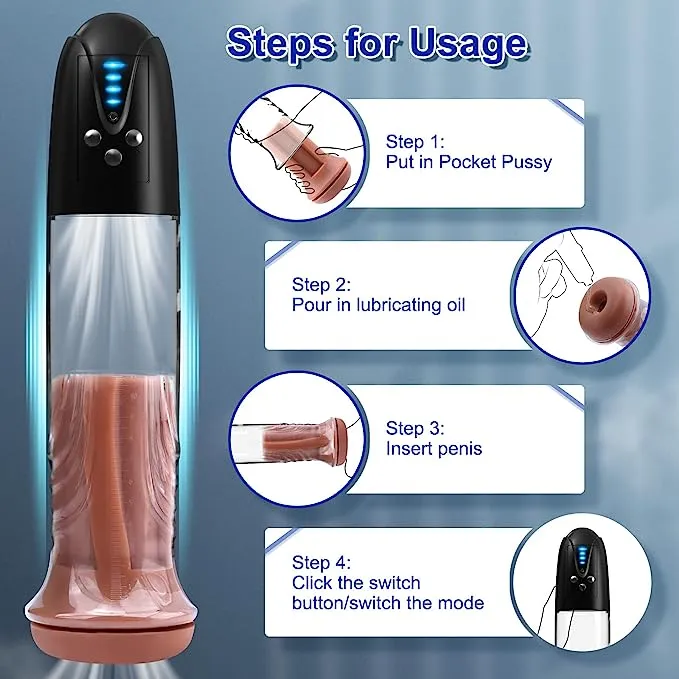 Male Sex Toys Lustlia PLEASUREMAX ELECTRIC VACUUM PUMP WITH SENSATION SLEEVE