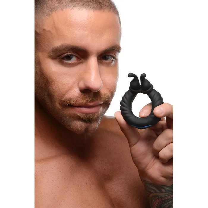 Trinity Vibes Male Sex Toys 10X Cobra Dual Stimulation Silicone Cock Ring