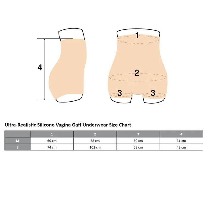 UltraRealistic Silicone Vagina Gaff Underwear Large ST Rubber Male Sex Toys