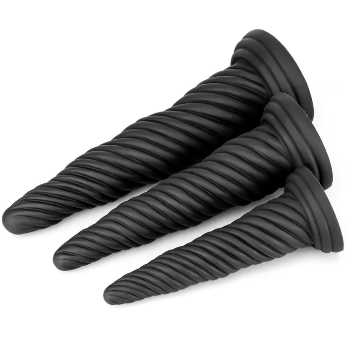Domlust Exotic Black Dildo Anal Butt Plug Fantasy Big Sprial Monster Dildo Sex Toys for Women Men Anal