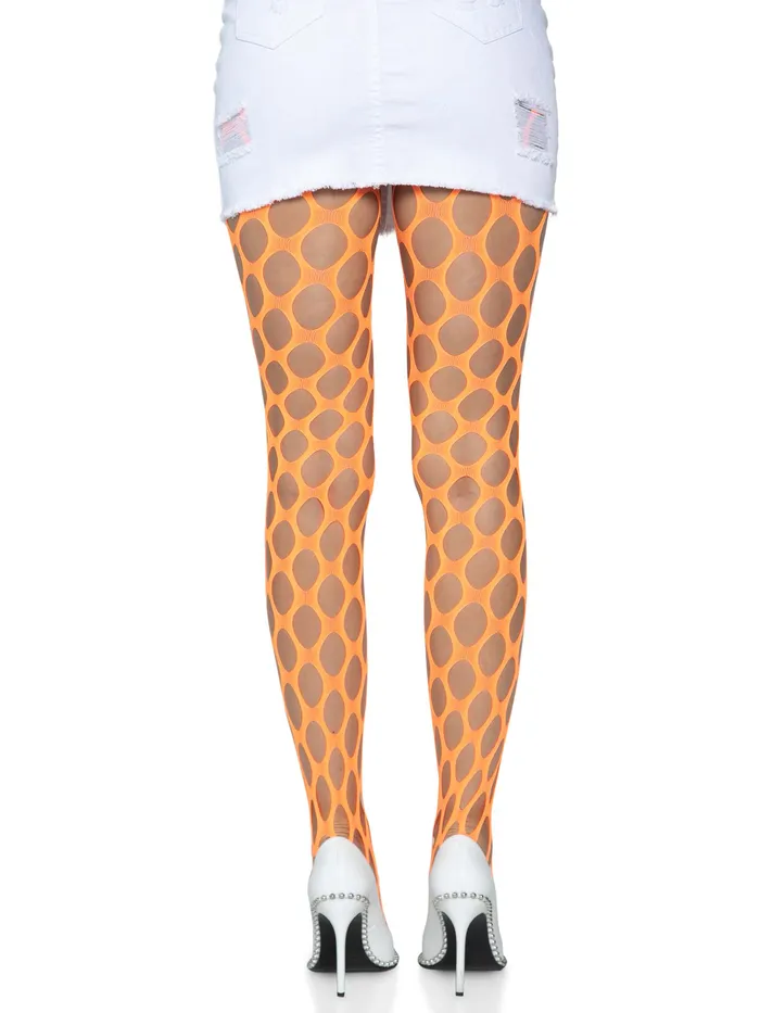 Leg Avenue Teddies And Bodies Jumbo Pothole Net Tights Neon Orange One Size Leg Avenue Teddies And Bodies Jumbo Pothole Net Tights Neon Orange One Size