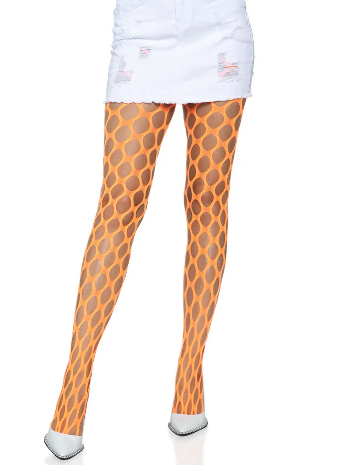 Leg Avenue Teddies And Bodies Jumbo Pothole Net Tights Neon Orange One Size Leg Avenue Teddies And Bodies Jumbo Pothole Net Tights Neon Orange One Size